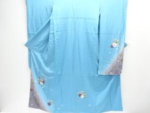 雪輪に桜模様振袖